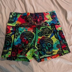Constantly Varied Gear Multicolor Skull Print Women's Shorts